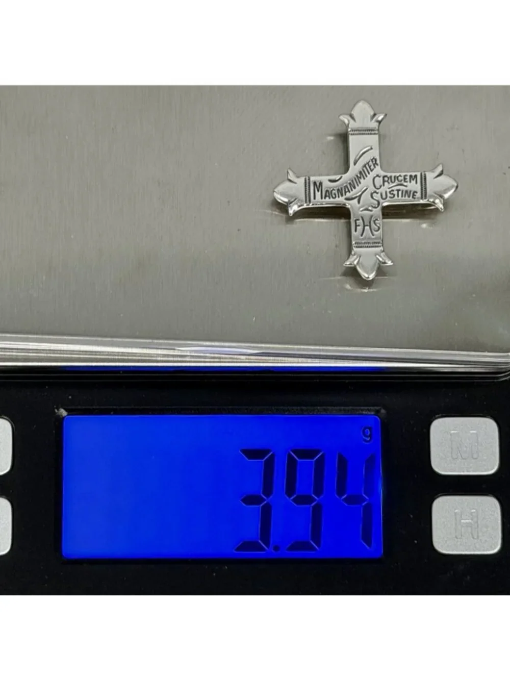 James Avery Cross Brooch Pendant Convertible Sterling Silver Latin Motto Etched
